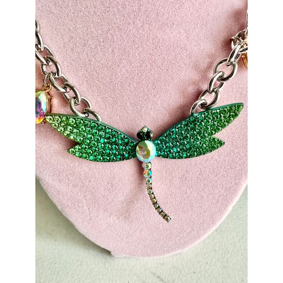 New Betsey Johnson Sparkly Dragonfly Necklace - Picture 2 of 6
